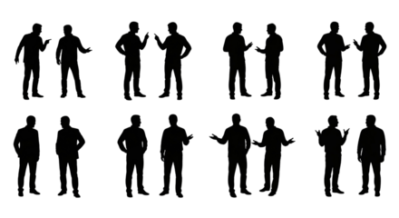 Silhouette Business Conversation Icons