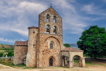Fototapeta premium Romanesque church of San Salvador in Cantamuda, Palencia mountains