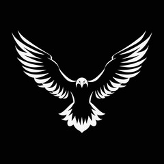 Fototapeta premium Majestic soaring eagle artwork displays power and grace in white silhouette