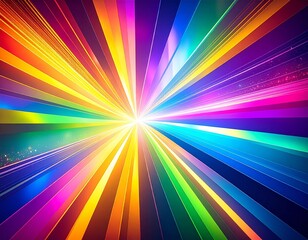 Obraz premium Rainbow-colored light ray decorations
