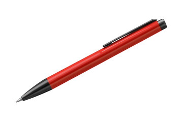 Red pen isolated on transparent background presenting office essentials for professionals in a workspace setting ready for use