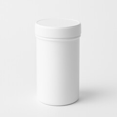 white cube plastic container white background