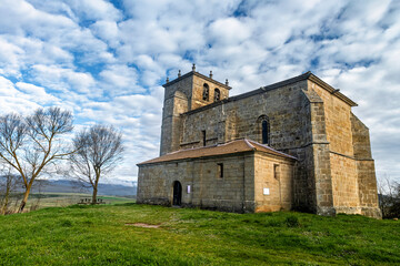 Historic rural stone church of San Martin in Villanueva de Henares