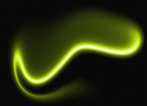 Glowing Green Swirl on Black Abstract Light Effect