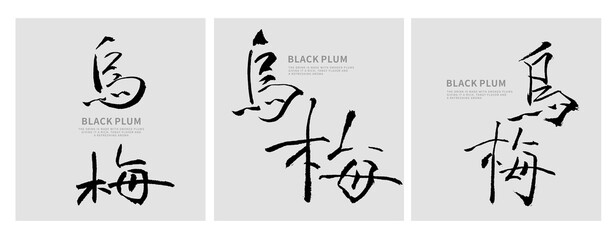 Black Plum Calligraphy Poster | Chinese Ink Brush Typography Design