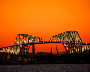 Naklejka premium #東京ゲートブリッジ #恐竜橋 #Bridge #sunset #夕焼け