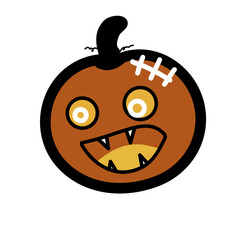 Jack-o'-lantern Smiley with playful spooky charm, perfect for Halloween-themed designs and festive creative projects.
