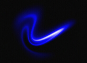 Abstract Blue Swirl on Black A Dynamic Light Effect