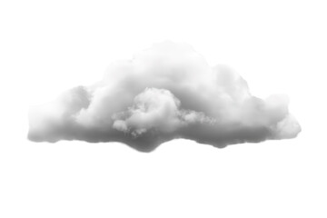 Fluffy white cloud isolated on transparent background for design and creative projects in low resolution with gigapixel detail