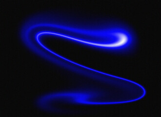 Abstract Blue Swirl on Black A Dynamic Light Effect