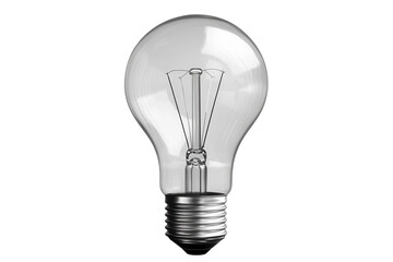 Transparent light bulb png element set against a clear background suitable for various graphic design projects and creative applications