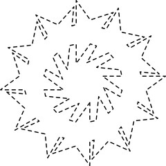Star icon dashed line. Geometric element