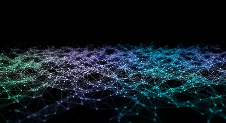 Abstract Network of Glowing Particles and Lines.