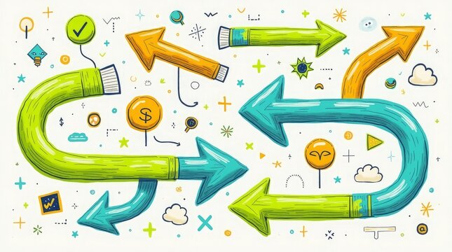 Arrows and Symbols Flow direction movement