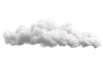 Fluffy white clouds isolated on a transparent background providing a soft and dreamy atmosphere perfect for design projects and creative applications