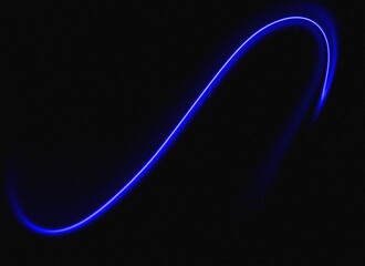 Abstract Blue Swirl on Black A Dynamic Light Effect