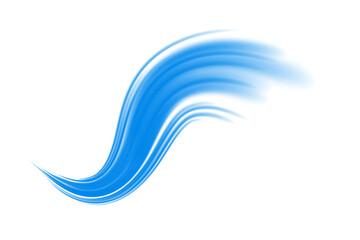 Light Blue Wind Flow Curve with Smooth Motion and Transparent Swirl Effect for Air, Energy or Purification Design