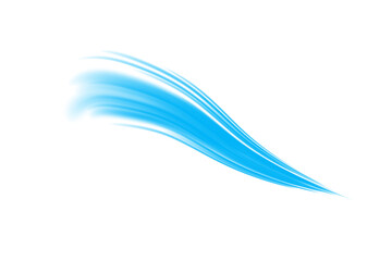 Light Blue Wind Flow Curve with Smooth Motion and Transparent Swirl Effect for Air, Energy or Purification Design