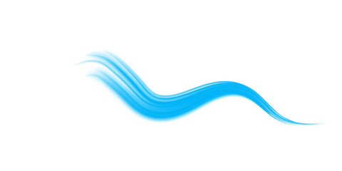 Light Blue Wind Flow Curve with Smooth Motion and Transparent Swirl Effect for Air, Energy or Purification Design