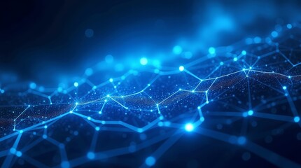 Glowing Blue Network Connections abstract digital