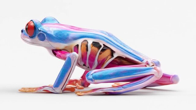 Colorful anatomical red eyed tree frog