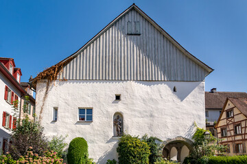 Obraz premium Historische Gebäude, Häuser in der Oberstadt, Bregenz, Altstadt, Bodensee, Vorarlberg, Österreich, Europa