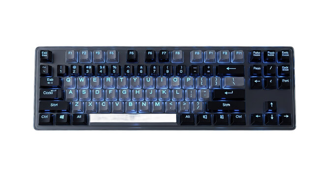 Illuminated Gaming Keyboard Top Down View