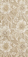 Intricate floral patterns woven into a delicate lace fabric background with subtle texture and shading