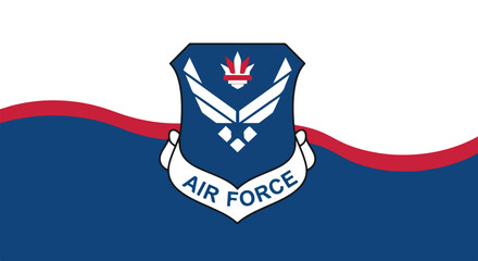 United States Air Force emblem with Hap Arnold wings logo.