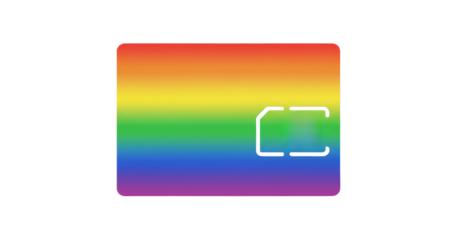 Vibrant rainbow gradient SIM card icon symbolizing connectivity and diversity with modern appeal