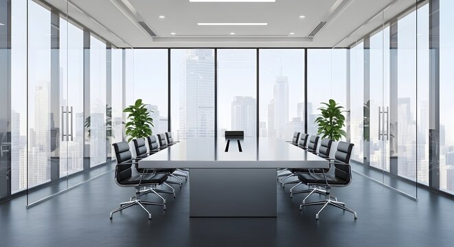 Conference Room, Modern conference room, Modern meeting room interior.