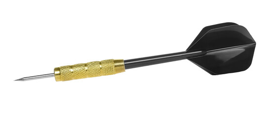 Black professional dart arrow flying isolated on white, clipping path