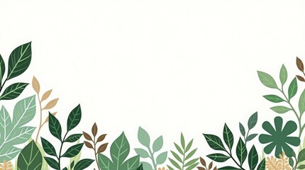 Fototapeta premium Lush Green Foliage Border leaves nature