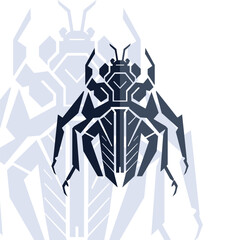Futuristic Geometric Beetle Logo Design