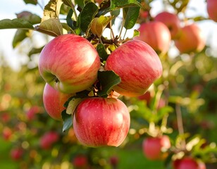 Obraz premium red apples on a tree