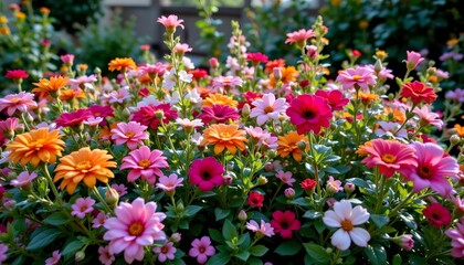 Vibrant Garden Bouquet with Silver Accents and Luminous Glow