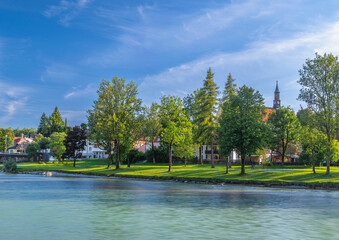 Isarlaufpark, Park an der Isar, Bad Tölz, Oberbayern, Bayern, Deutschland, Europa