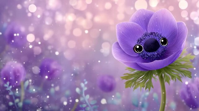 Cute purple flower illustration