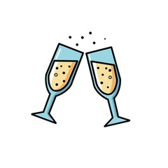 vector icon of party glass and drinking water