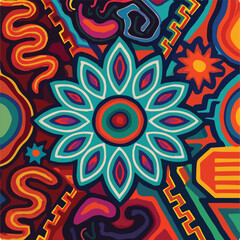 Vibrant Psychedelic Floral Pattern
