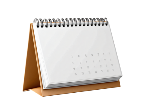 Desktop calendar mockup for planning, scheduling tasks and events