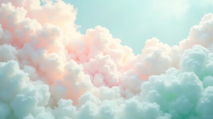 Soft pastel clouds against a pale sky pink blue