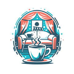 Fototapeta premium Cozy living room, cup