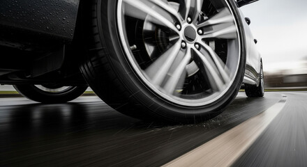 car wheel on the road