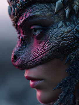 profile of a reptilian hybrid woman