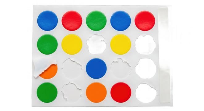Colorful Circles Puzzle Game Partially Damaged