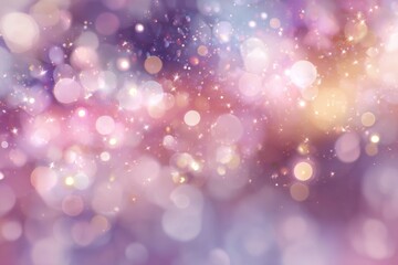 Sparkling bokeh background features soft colors and light reflections, creating a dreamy and enchanting atmosphere suitable for various creative projects