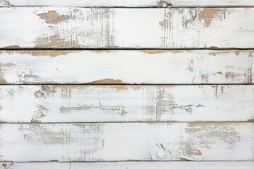 white wooden textured planks with peeling paint and weathered surface showing rustic and aged appearance