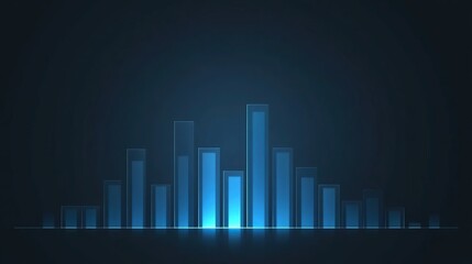 Dark background with glowing blue bar graph