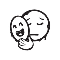 Illustration of an Emoji Graffiti Double Face